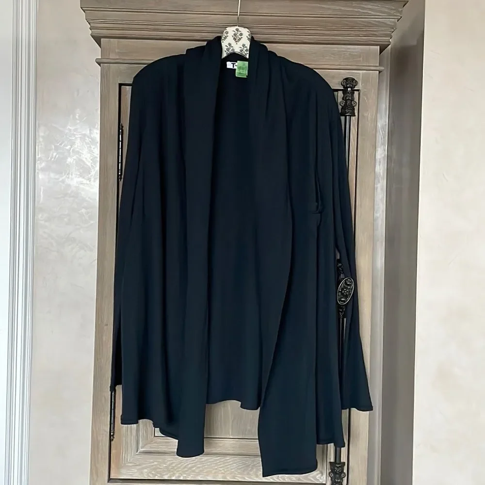 T by Alexander Wang black cotton cardigan long size small